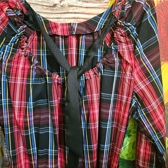 Draper James bow back dress women's small plaid NWT - Picture 5 of 8